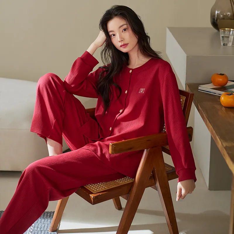 Xuan Liang Pajama Set Women's Maroon-4