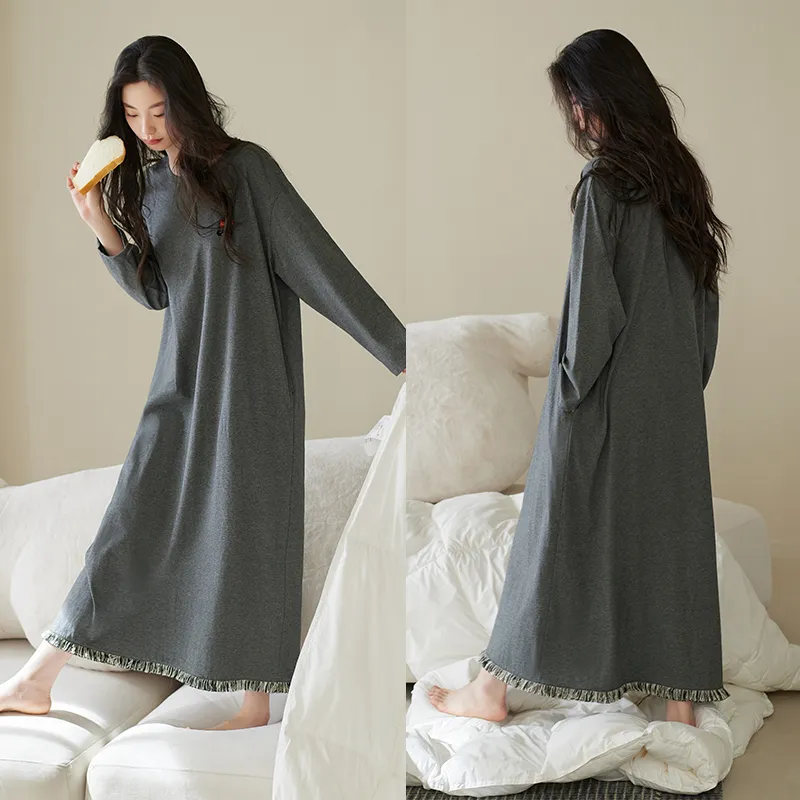 Xuan Liang Nightgown Women's Dark Heather Gray-2