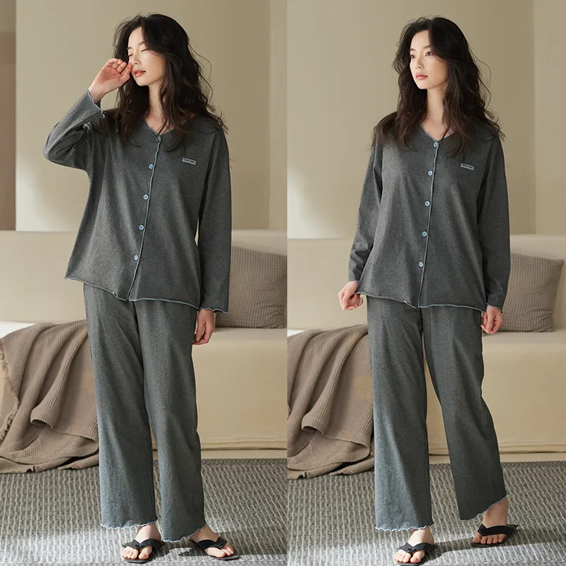 Xuan Liang Pajama Set Women's Dark Heather Gray-3