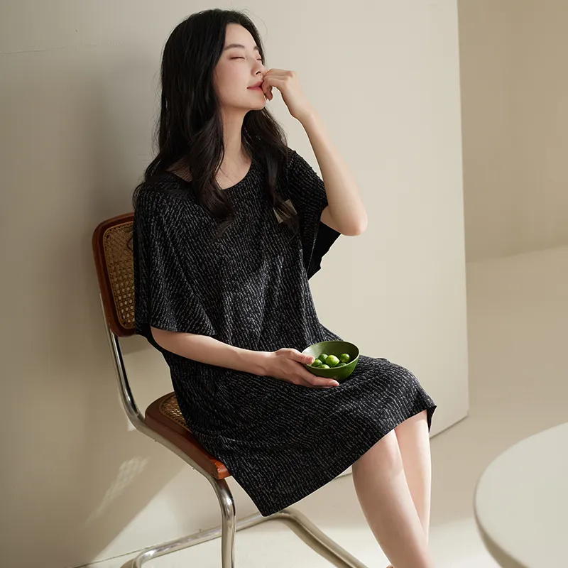 Xuan Liang Nightgown Women's Elegant Black-1