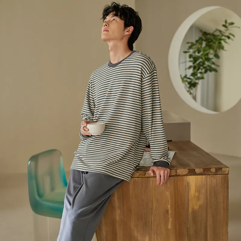 Xuan Liang Pajama Set Men's Dark Heather Gray-1