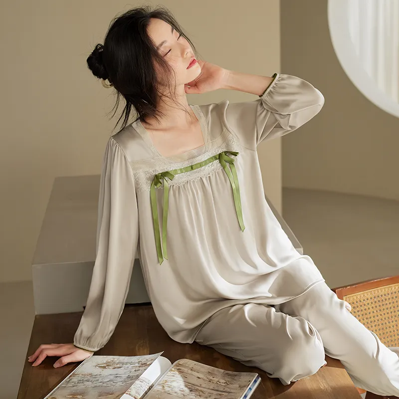 Xuan Liang Pajama Set Women's Gift Box Set Tea Gray-1