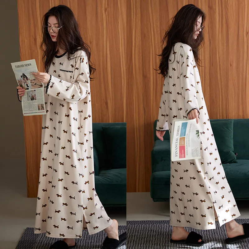 Xuan Liang Nightgown Women's Milk Candy Beige-2