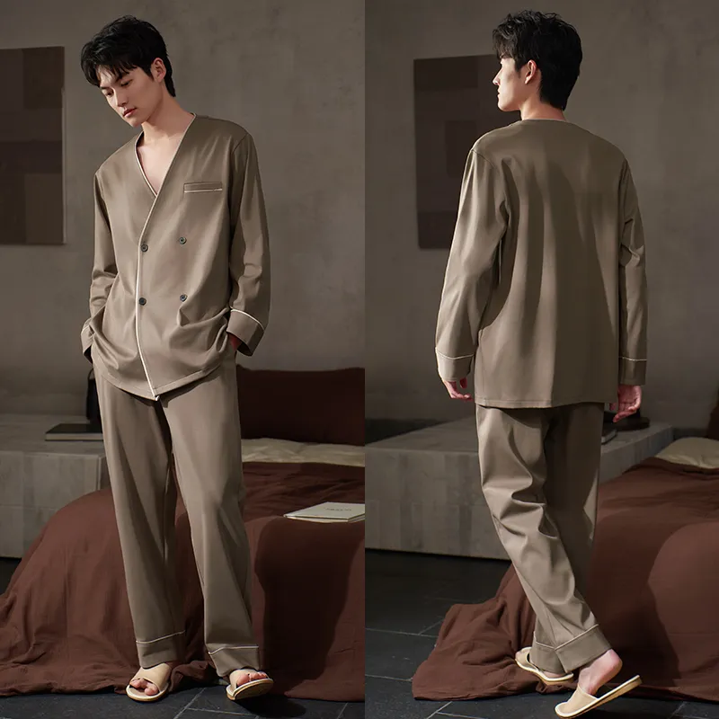 Xuan Liang Pajama Set Men's Latte Brown-3