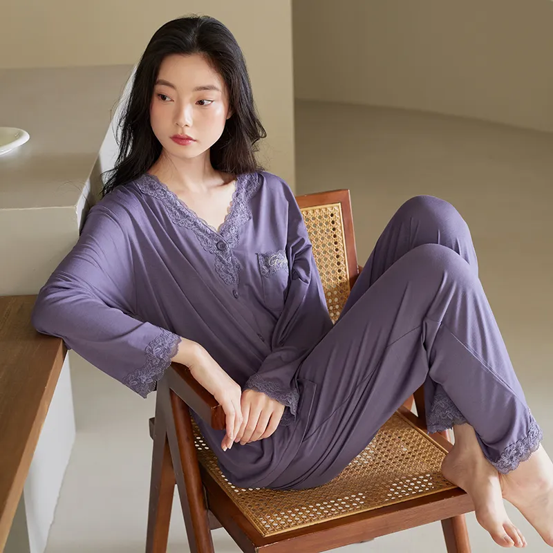 Xuan Liang Pajama Set Women's Gift Box Set Dusk Purple-2