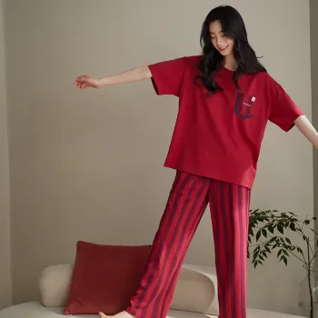 Xuan Liang Pajama Set Women's Gift Box Set Maroon
