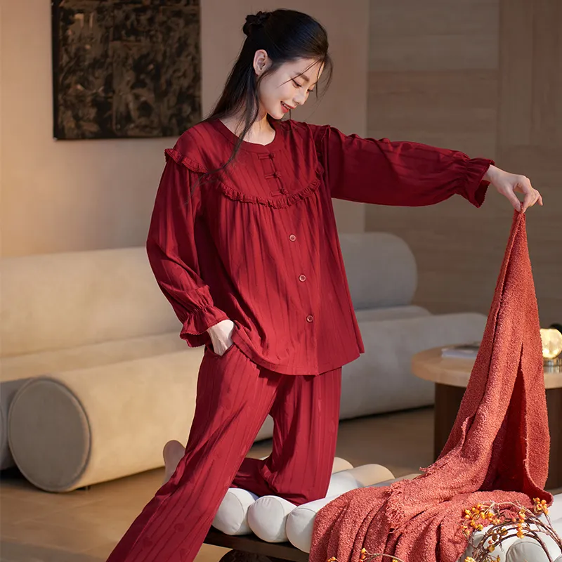 Xuan Liang Pajama Set Women's Maroon-1