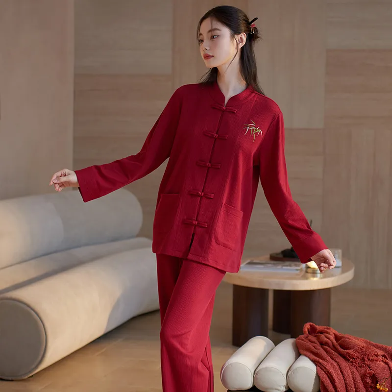 Xuan Liang Pajama Set Women's Maroon-1