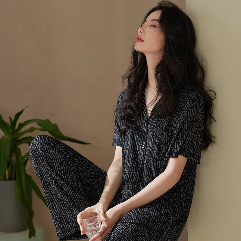 Xuan Liang Pajama Set Women's Gift Box Set Elegant Black-1