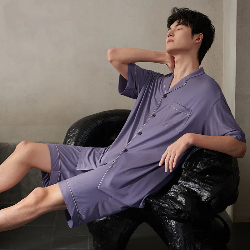 Xuan Liang Pajama Set Men's Dusk Purple-4