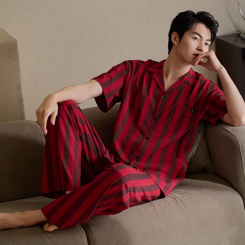 Xuan Liang Pajama Set Men's Gift Box Set Maroon-3