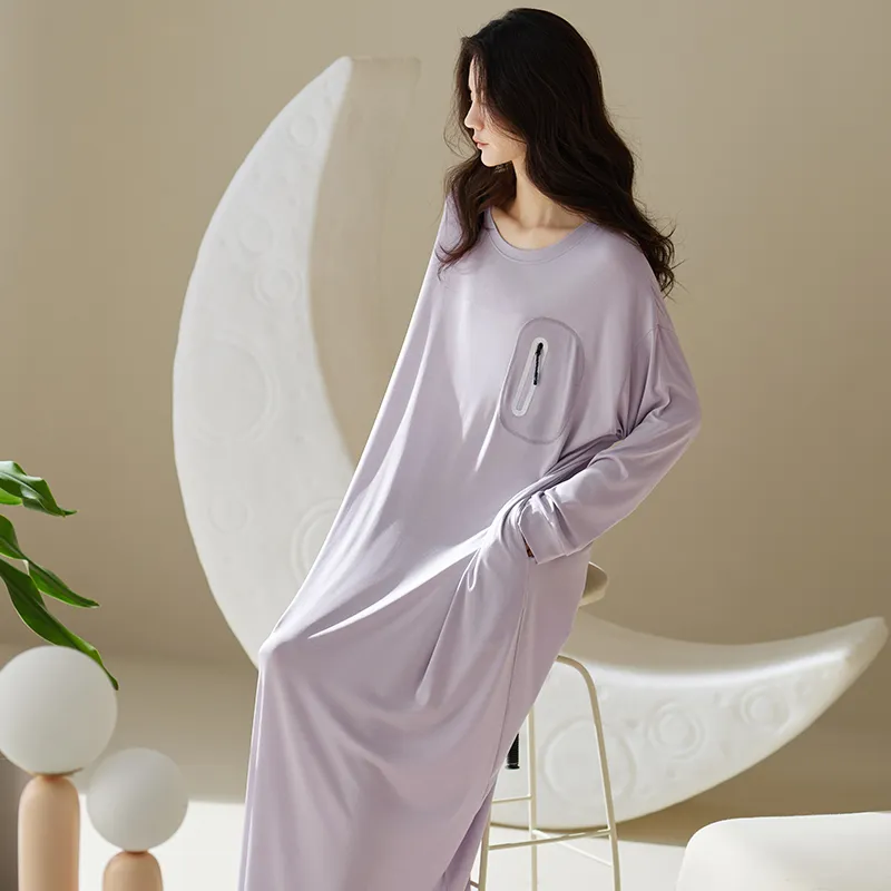 Xuan Liang Nightgown Women's Includes Storage Bag Ice Taro Purple-1