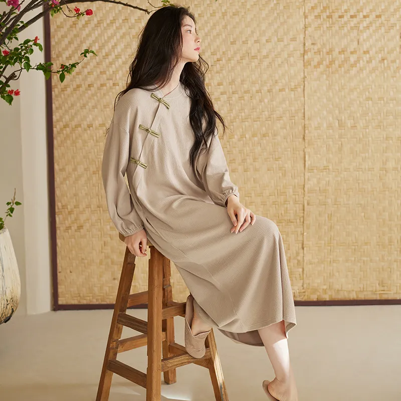 Xuan Liang Nightgown Women's Apricot Gray-2