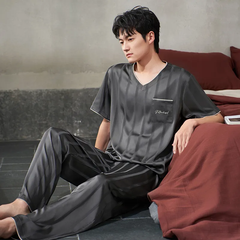 Xuan Liang Pajama Set Men's Gift Box Set Paris Gray-3