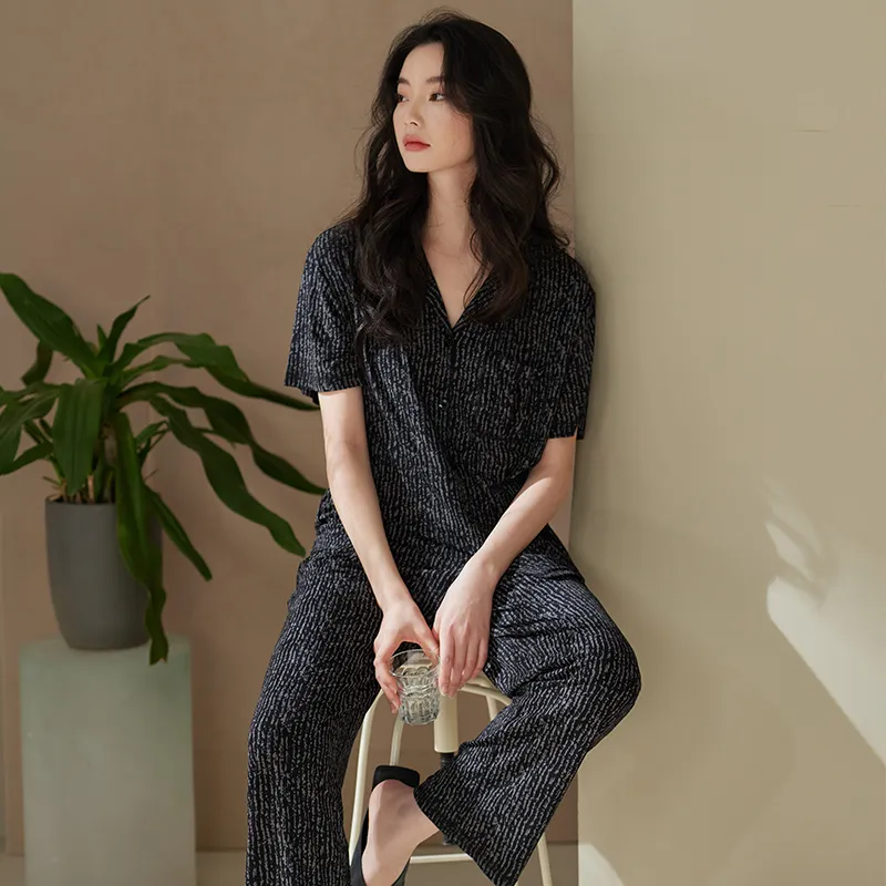Xuan Liang Pajama Set Women's Gift Box Set Elegant Black-4