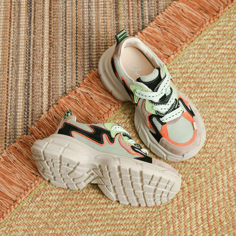 SHOUBA Low Top Chunky Sneakers Women's-3