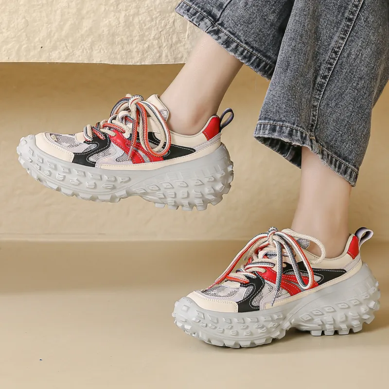 SHOUBA Low Top Chunky Sneakers Women's-8