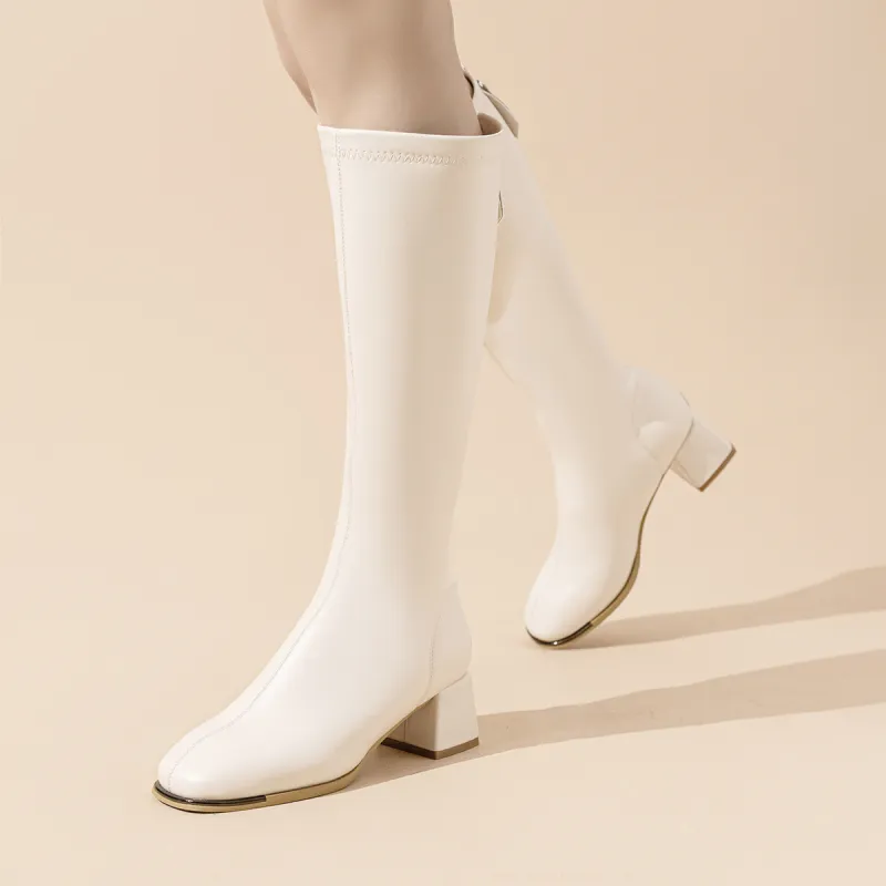 SHOUBA Knight Boots, Slim Boots Knee high Boots 5CM Women's-7