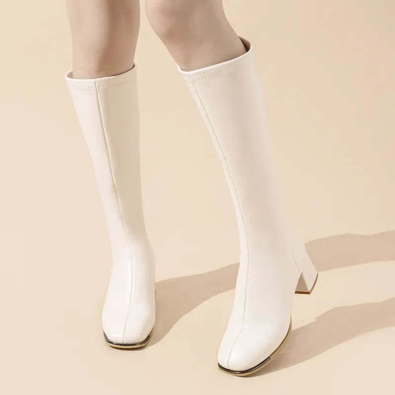 SHOUBA Knight Boots, Slim Boots Knee high Boots 5CM Women's-8