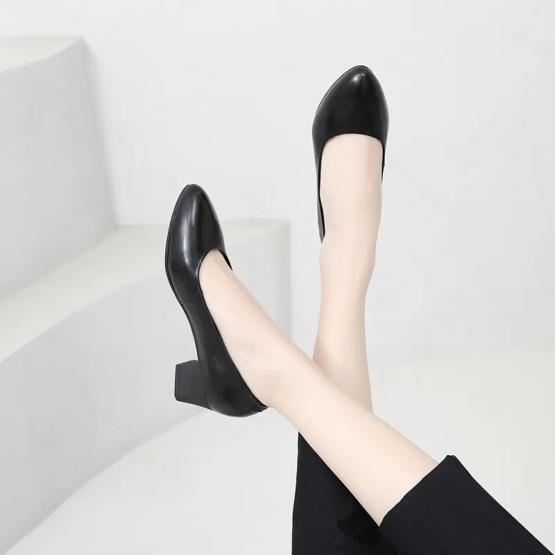 SHOUBA Chunky Heel High Heels Women's-2