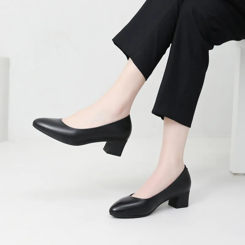SHOUBA Chunky Heel High Heels Women's-4