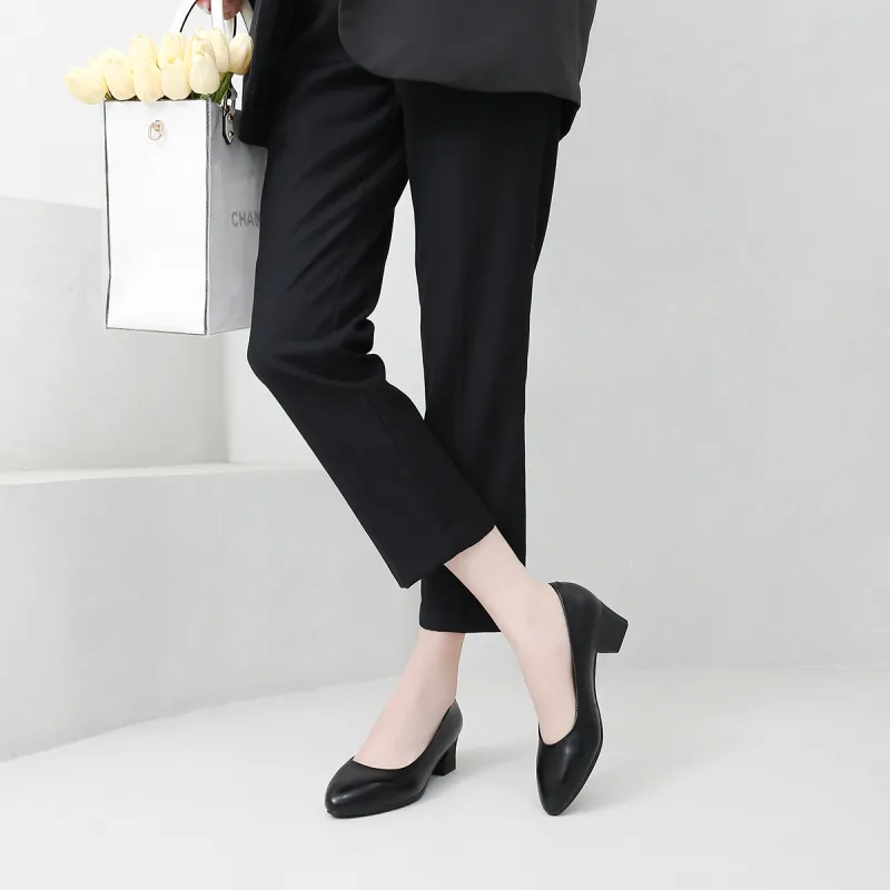 SHOUBA Chunky Heel High Heels Women's-5