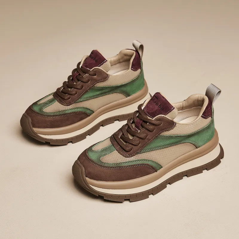 SHOUBA Breathable And Lightweight Low Top Casual Shoes Women's Khaki Green-1