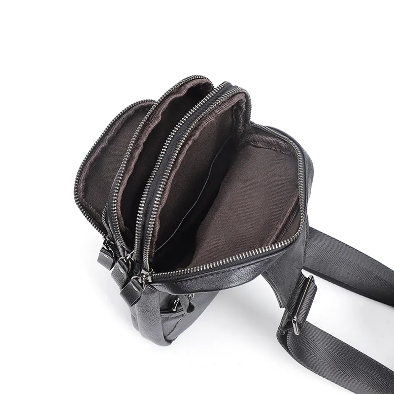 LARTIGENT Cow Leather Small Backpack Crossbody Bag Shoulder Bag Sling Bag Regular Men's Black-4