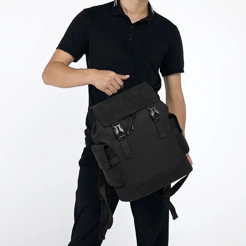 LARTIGENT Oxford Backpack Regular Men's Black/Green-2