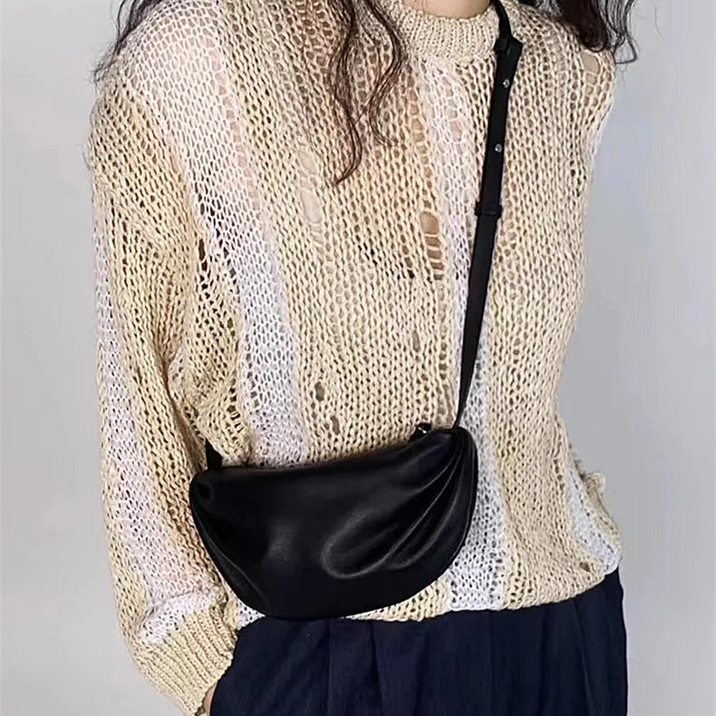 LARTIGENT Vegetable Tanned Sheepskin Crossbody Bag, Shoulder Bag Women's Green/Black/Brown/White/Khaki-2