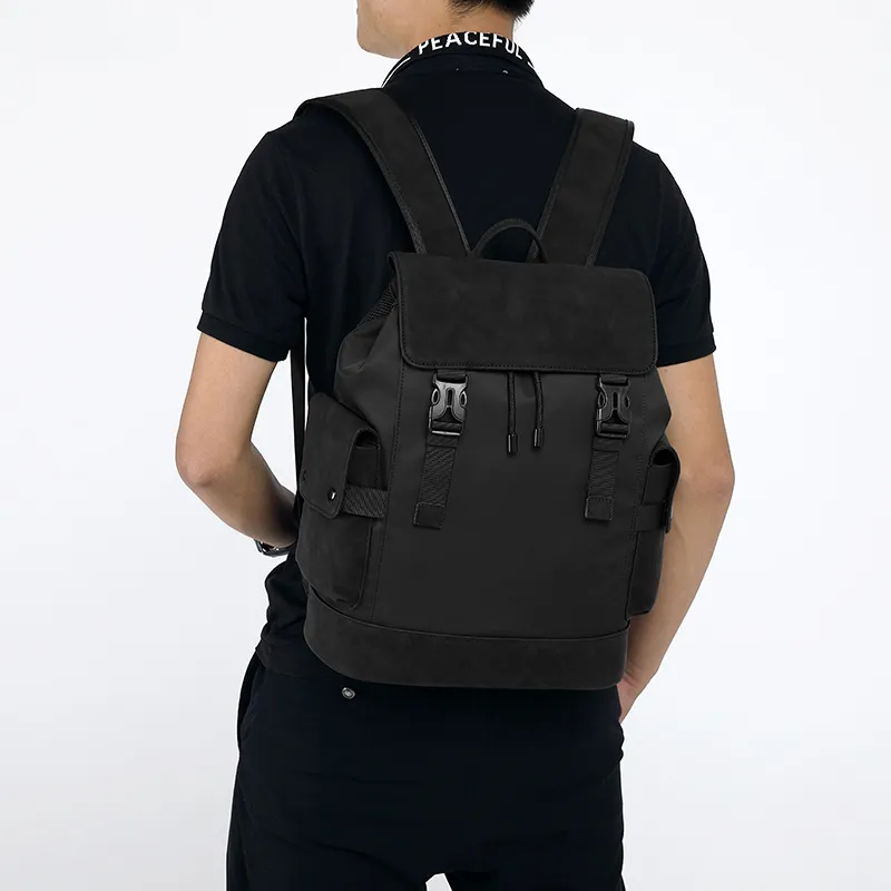 LARTIGENT Oxford Backpack Regular Men's Black/Green-1