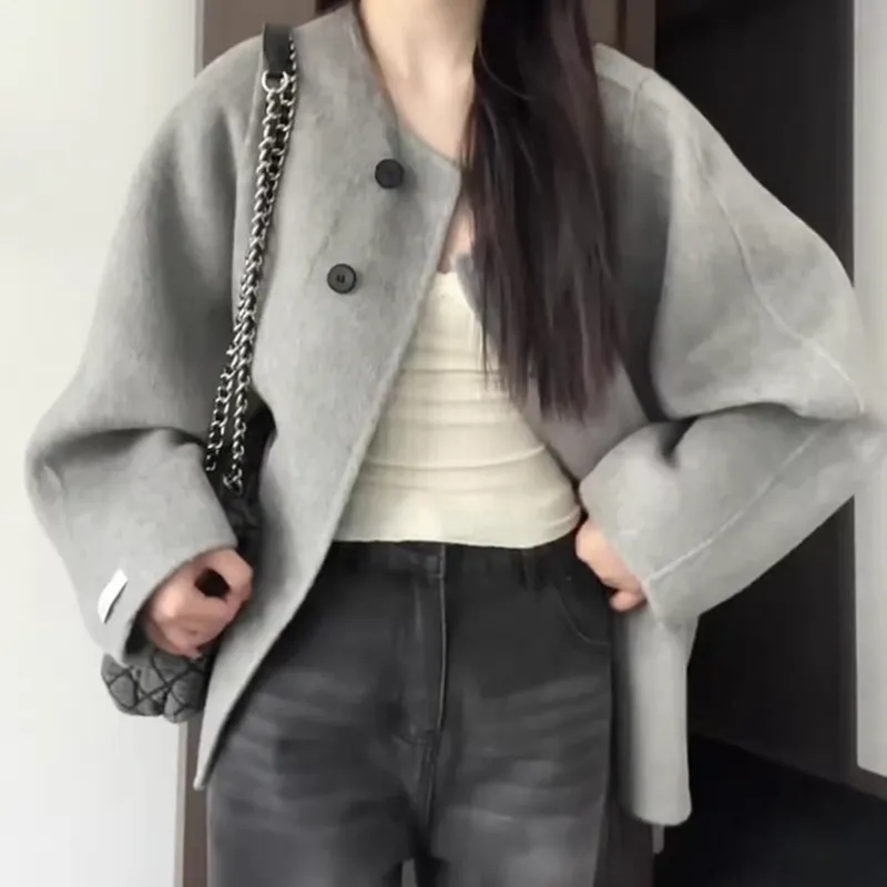 PLAY BUSH Velvet feel Coat Women's Gray-7