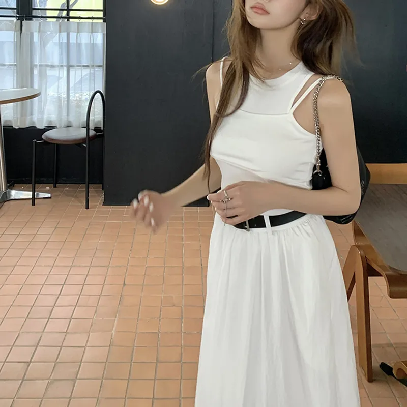 PLAY BUSH Casual Long Skirt Women's White-3