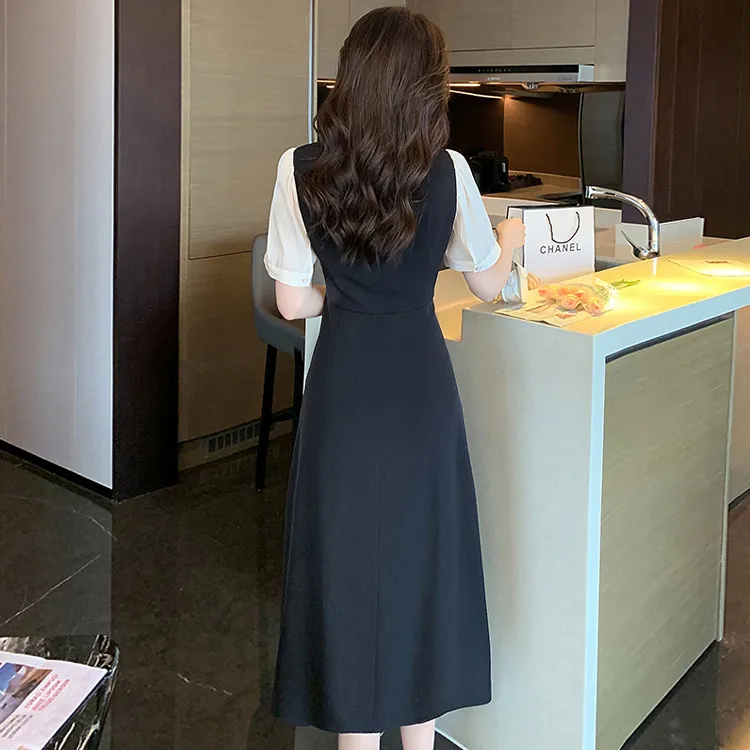 HUASJ Short Sleeved Dresses Women's Black-2
