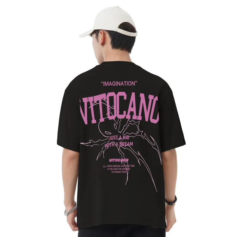 Vitocano Drop Shoulder Sleeve T-Shirt Unisex White-9