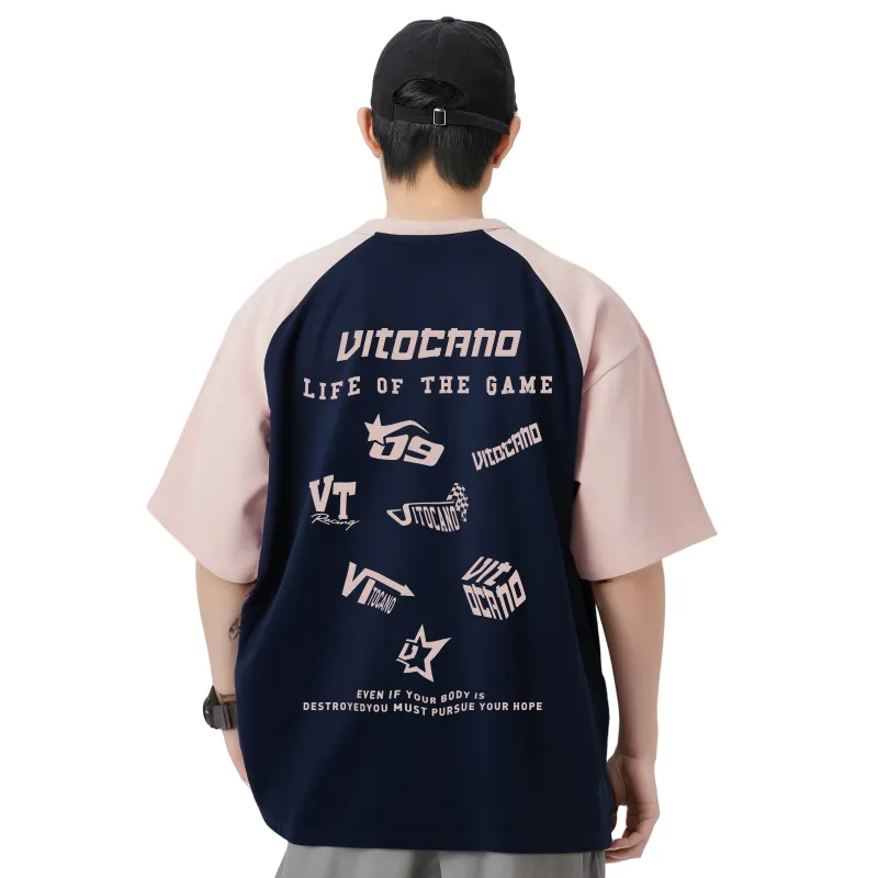 Vitocano T-Shirt Unisex White & Navy Blue-10