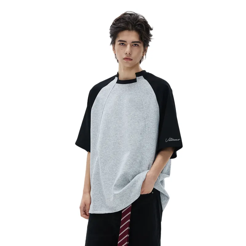 Vitocano T Shirt Unisex Navy Blue & Asphalt Gray-4