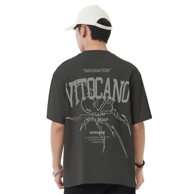 Vitocano Drop Shoulder Sleeve T-Shirt Unisex White-20