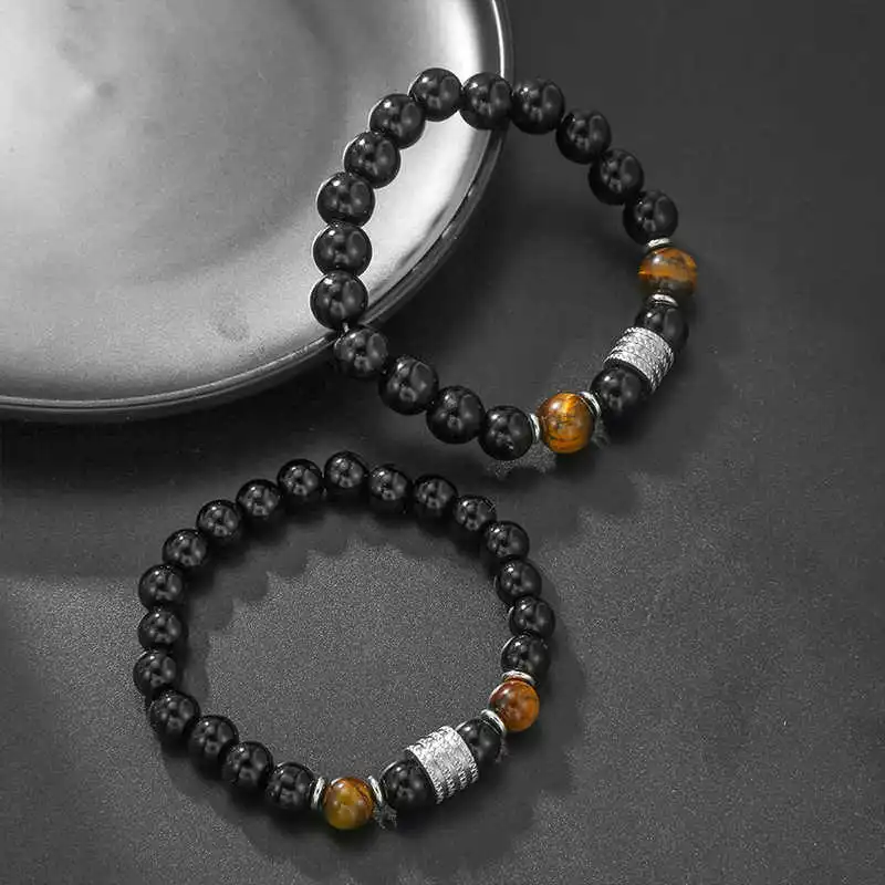 LANMUYINNUO Obsidian Bracelets Unisex-1