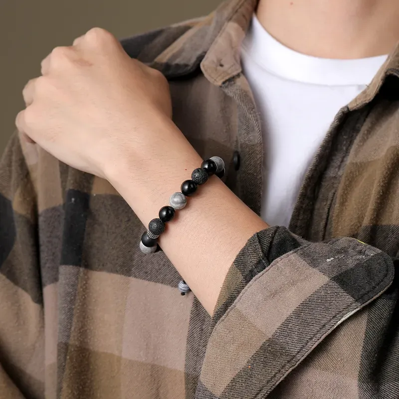 LANMUYINNUO Obsidian Bracelets Unisex-4