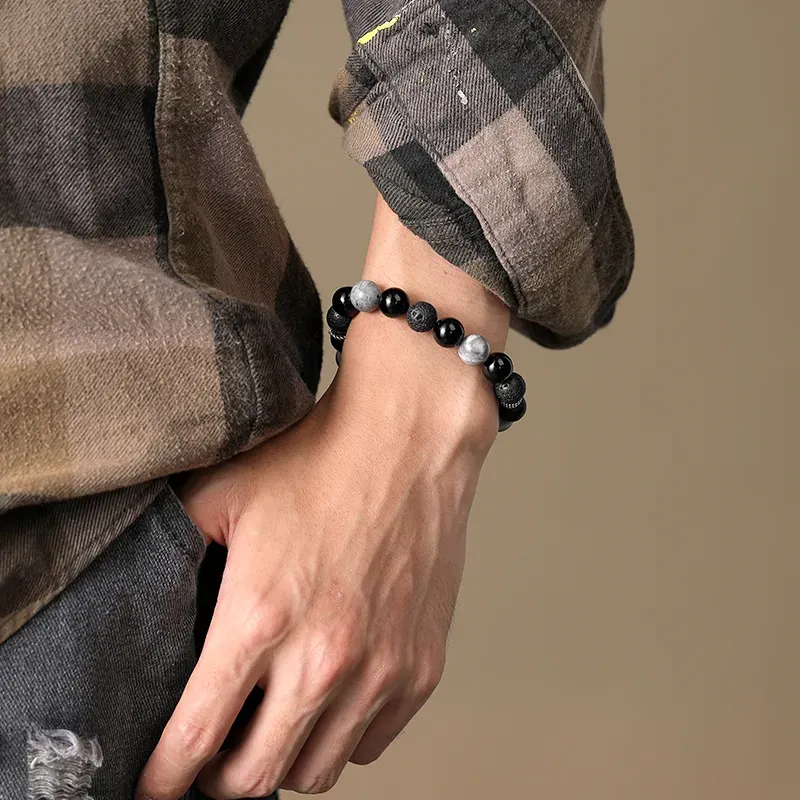 LANMUYINNUO Obsidian Bracelets Unisex-3