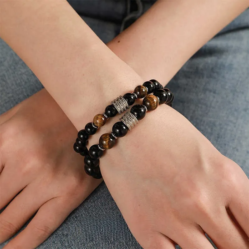 LANMUYINNUO Obsidian Bracelets Unisex-3
