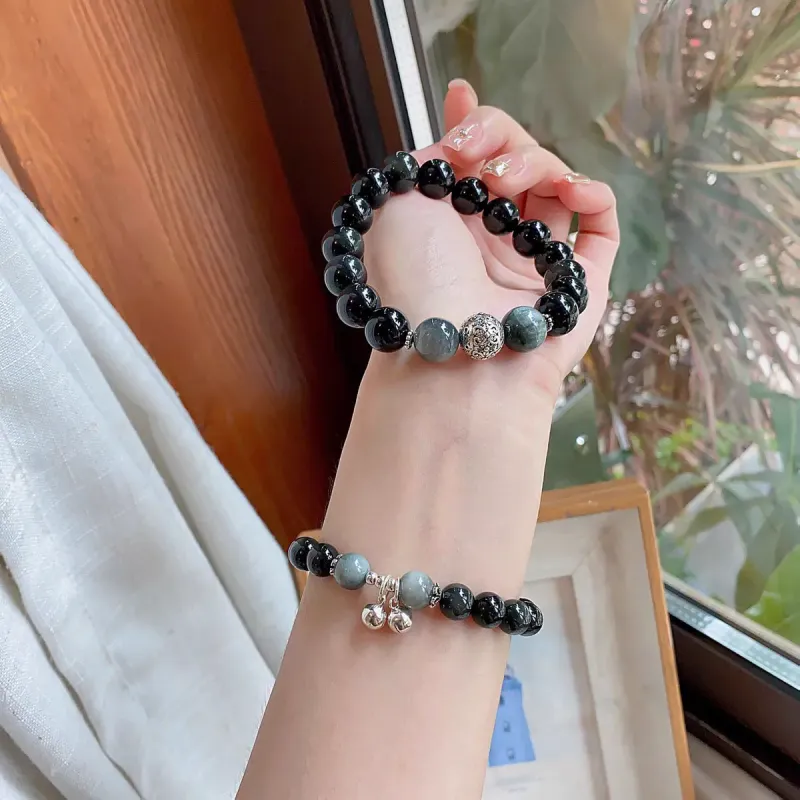 LANMUYINNUO Natural Obsidian Bracelets Unisex-9