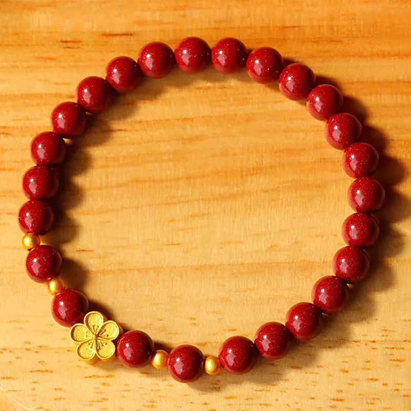 LANMUYINNUO Reconstructed Cinnabar Jade Bracelets Women's-2