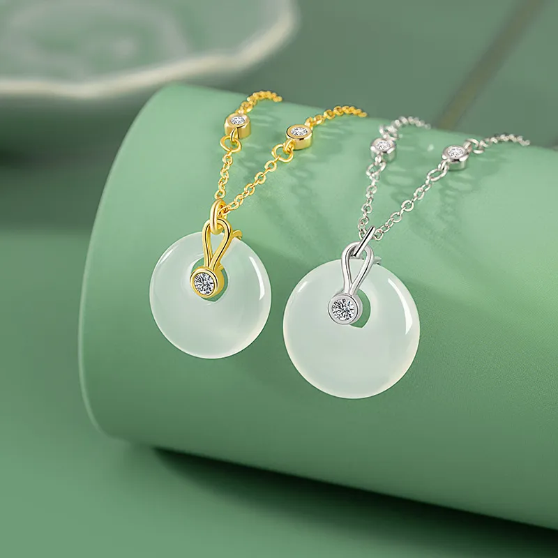 LANMUYINNUO Natural Chalcedony Necklaces Women's-1