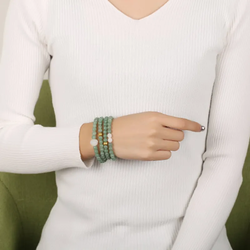 LANMUYINNUO Hetian Jade Bracelets Pale Greenish White Jade Unisex-3