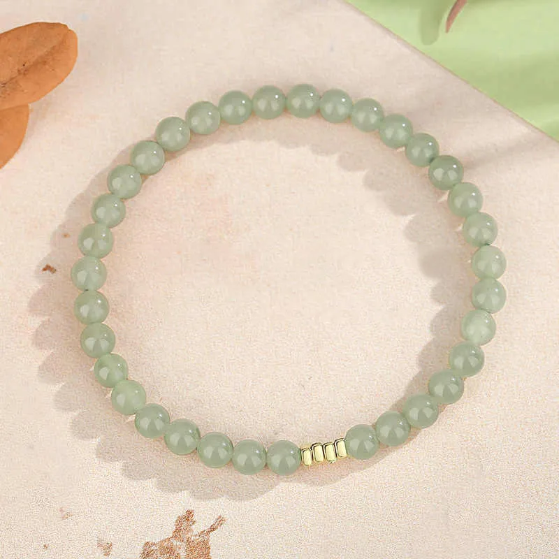 LANMUYINNUO Hetian Jade Bracelets Pale Greenish White Jade Women's-3