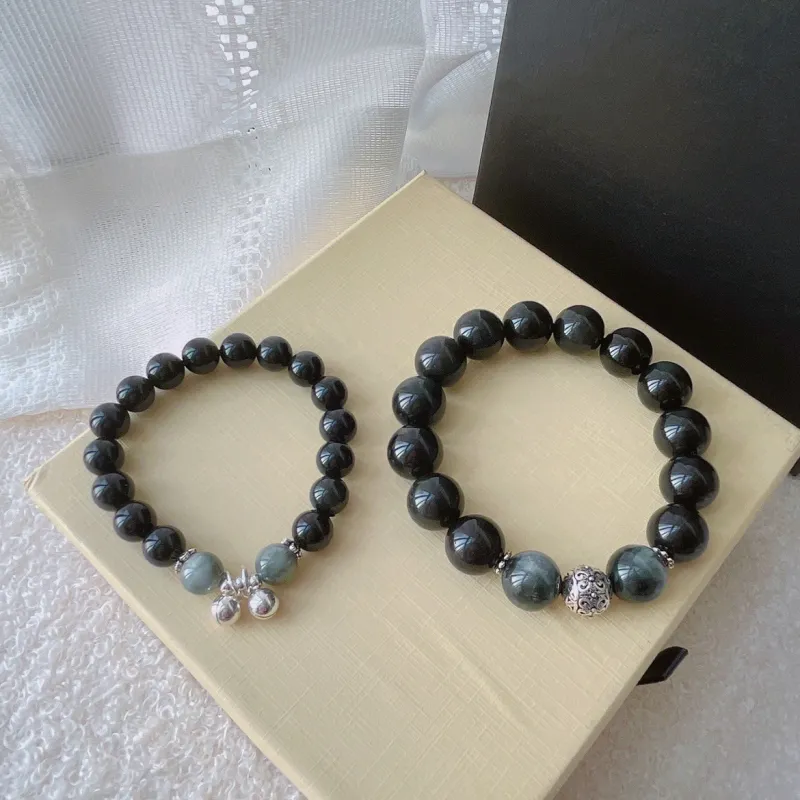 LANMUYINNUO Natural Obsidian Bracelets Unisex-12