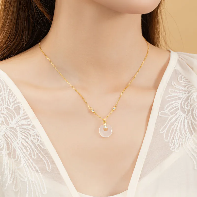 LANMUYINNUO Natural Chalcedony Necklaces Women's-5
