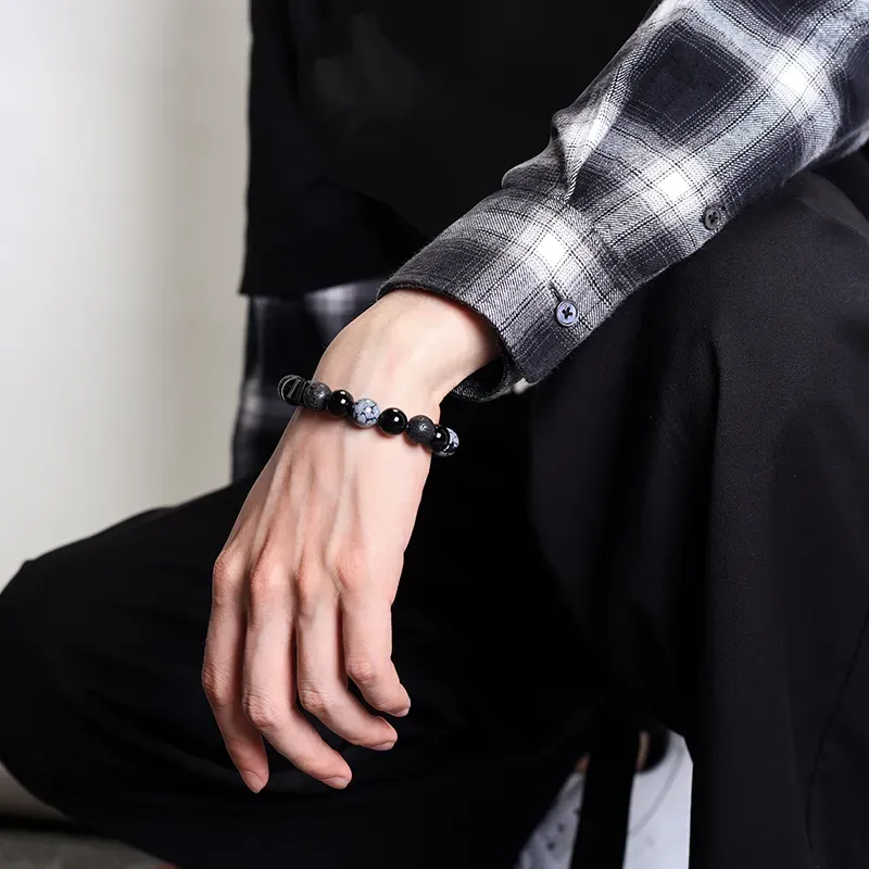 LANMUYINNUO Obsidian Bracelets Unisex-4